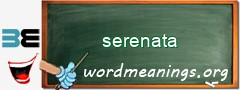 WordMeaning blackboard for serenata